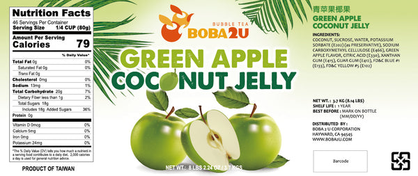 BOBA 2U GREEN APPLE COCONUT JELLY