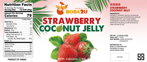 BOBA 2U STRAWBERRY COCONUT JELLY